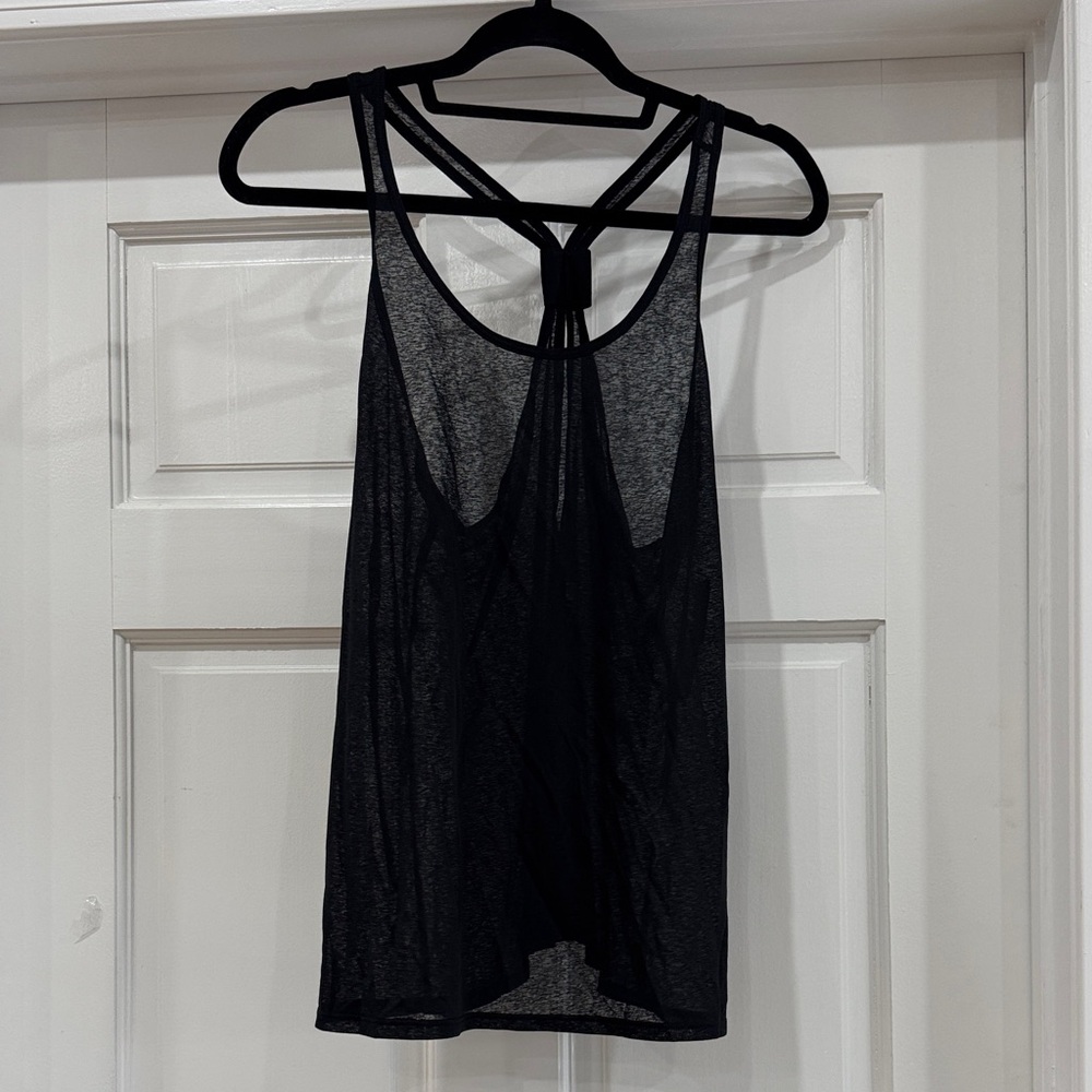 NWT Ideology Workout Black Sheer Women's Tank Top